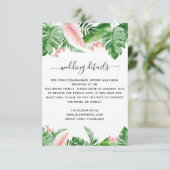 トロピカルパームフローラ水結婚色の詳細 招待状 (スタンド正面)