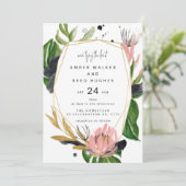 トロピカルパームフローラ水離れ色結婚の 招待状 (スタンド正面)