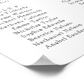 トロピカルパームフローラ結婚赤面のシーティングチャート ポスター (角)