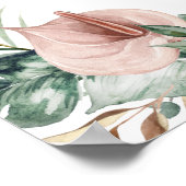 トロピカルパームフローラ結婚赤面の歓迎サイン ポスター (角)