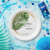 トロピカルパームブライダル結婚披露宴 ペーパープレート (パーティー)