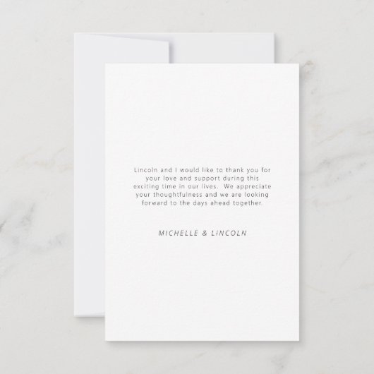 トロピカルパームホワイトウェディングサンキュー サンキューカード (裏面)