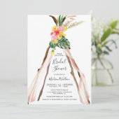 トロピカルパームボホートライアングルアーチブライダルシャワー 招待状 (スタンド正面)