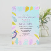 トロピカルパームマコーバード引っ越し祝いパーティー招待状 招待状 (スタンド正面)