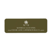 トロピカルパームミニマルツリーモノグラム ラベル (正面)