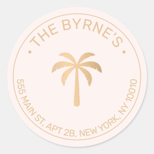 トロピカルパームモダンツリー ラウンドシール (正面)