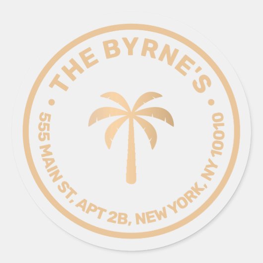 トロピカルパームモダンツリー ラウンドシール (正面)