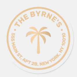 トロピカルパームモダンツリー ラウンドシール