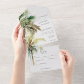 トロピカルパームモダンツリーNo Dinner オールインワン招待状 (貼ってはがせる)