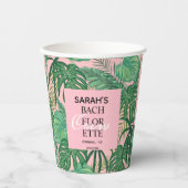 トロピカルパームモダンピンクバチェロレッテ 紙コップ (正面)