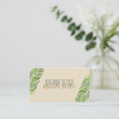 トロピカルパームモダンリーフのインテリアデザイン 名刺 (スタンド正面)