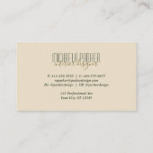 トロピカルパームモダンリーフのインテリアデザイン 名刺 (裏面)