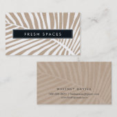 トロピカルパームモダンリーフのロゴトレンディーホワイトクラフト 名刺 (正面/裏面)