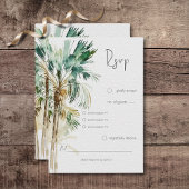 トロピカルパームモダン結婚ツリーの夕食 出欠カード