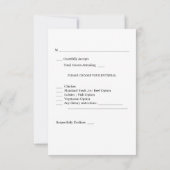 トロピカルパームリーフと食事RSVPカード 出欠カード (裏面)