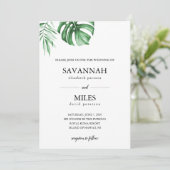 トロピカルパームリーフの結婚式招待状 招待状 (スタンド正面)