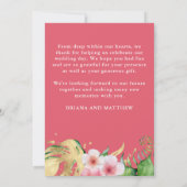 トロピカルパームリーフの花の招待状 招待状 (裏面)