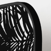 トロピカルパームリーフアロハ白黒 パーソナライズされた ピックルボールラケット (左詳細)