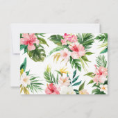 トロピカルパームリーフウェディング詳細挿入カード 招待状 (裏面)