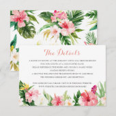 トロピカルパームリーフウェディング詳細挿入カード 招待状 (正面/裏面)