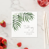 トロピカルパームリーフエレガントな結婚式 スタンダードカクテルナプキン (インサイチュ)