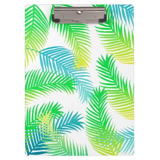 トロピカルパームリーフクリップボード｜グリーンボタニカル クリップボード (正面)