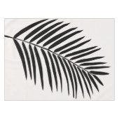 トロピカルパームリーフクリームホワイトとブラック テーブルクロス (正面(横))