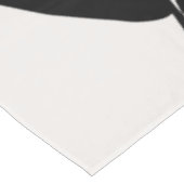 トロピカルパームリーフクリームホワイトとブラック テーブルクロス (アングル)