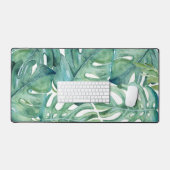 トロピカルパームリーフグリーンリーオフィスデコール デスクマット (キーボード&マウス)