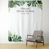 トロピカルパームリーフサマーウェディングシャワーバックドロップ タペストリー (インサイチュ)