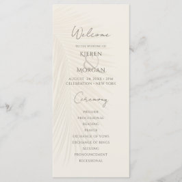 トロピカルパームリーフデザート結婚式 プログラム