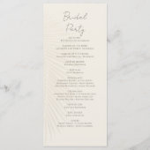 トロピカルパームリーフデザート結婚式 プログラム (裏面)