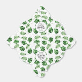 トロピカルパームリーフデスティネーションウェディングありがとう フェイバーボックス (折り畳みなし)