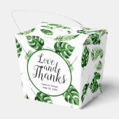 トロピカルパームリーフデスティネーションウェディングありがとう フェイバーボックス (裏面サイド)