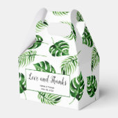 トロピカルパームリーフデスティネーションウェディングありがとう フェイバーボックス (裏面サイド)