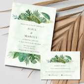 トロピカルパームリーフビーチデスティネーションウェディング 招待状