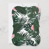 トロピカルパームリーフピンクローズブライダルシャワー 招待状 (裏面)