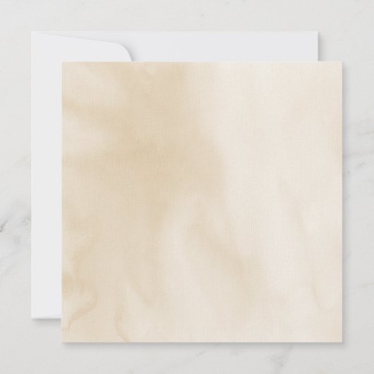 トロピカルパームリーフフローラクリームスクエア結婚ズ 招待状 (裏面)