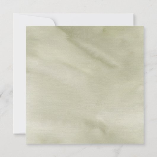 トロピカルパームリーフフローラグリーンスクエア結婚ズ 招待状 (裏面)