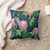 トロピカルパームリーフフローラ クッション (ブランケット)