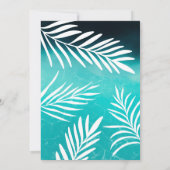 トロピカルパームリーフブループールパーティースイート16 招待状 (裏面)