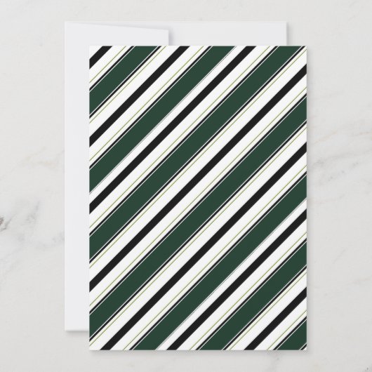 トロピカルパームリーフホワイトグリーン ブラック ウェディング 招待状 (裏面)