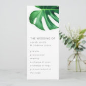 トロピカルパームリーフミニマルウェディングプログラム 招待状 (スタンド正面)