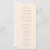 トロピカルパームリーフミニマル結婚式 プログラム (裏面)