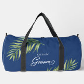 トロピカルパームリーフ任意の色の新郎 ダッフルバッグ (正面)