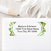 トロピカルパームリーフ結婚リース差出人住所 ラベル (インサイチュ)