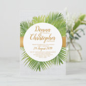 トロピカルパームリーフ結婚式招待状 招待状 (スタンド正面)