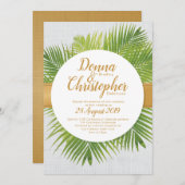トロピカルパームリーフ結婚式招待状 招待状 (正面/裏面)