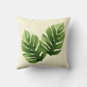 トロピカルパームリーフ装飾用クッションモダン – グリーンボット クッション (裏面)