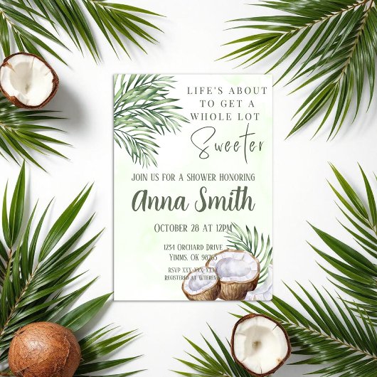 トロピカルパームリーフ&ココナッツシャワーのお誘い 招待状